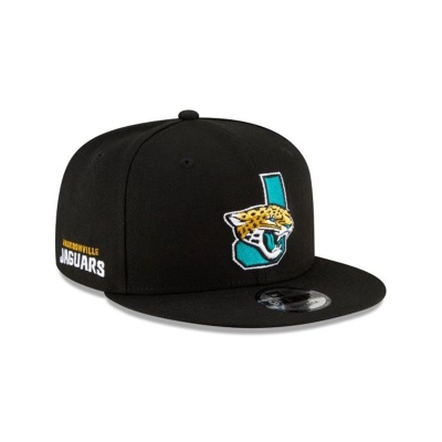 Black Jacksonville Jaguars Hat - New Era NFL Logo Mix 9FIFTY Snapback Caps USA7258143